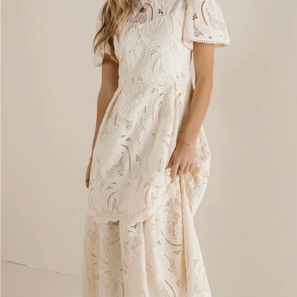 Bohme Ivory Lace Maxi Dress